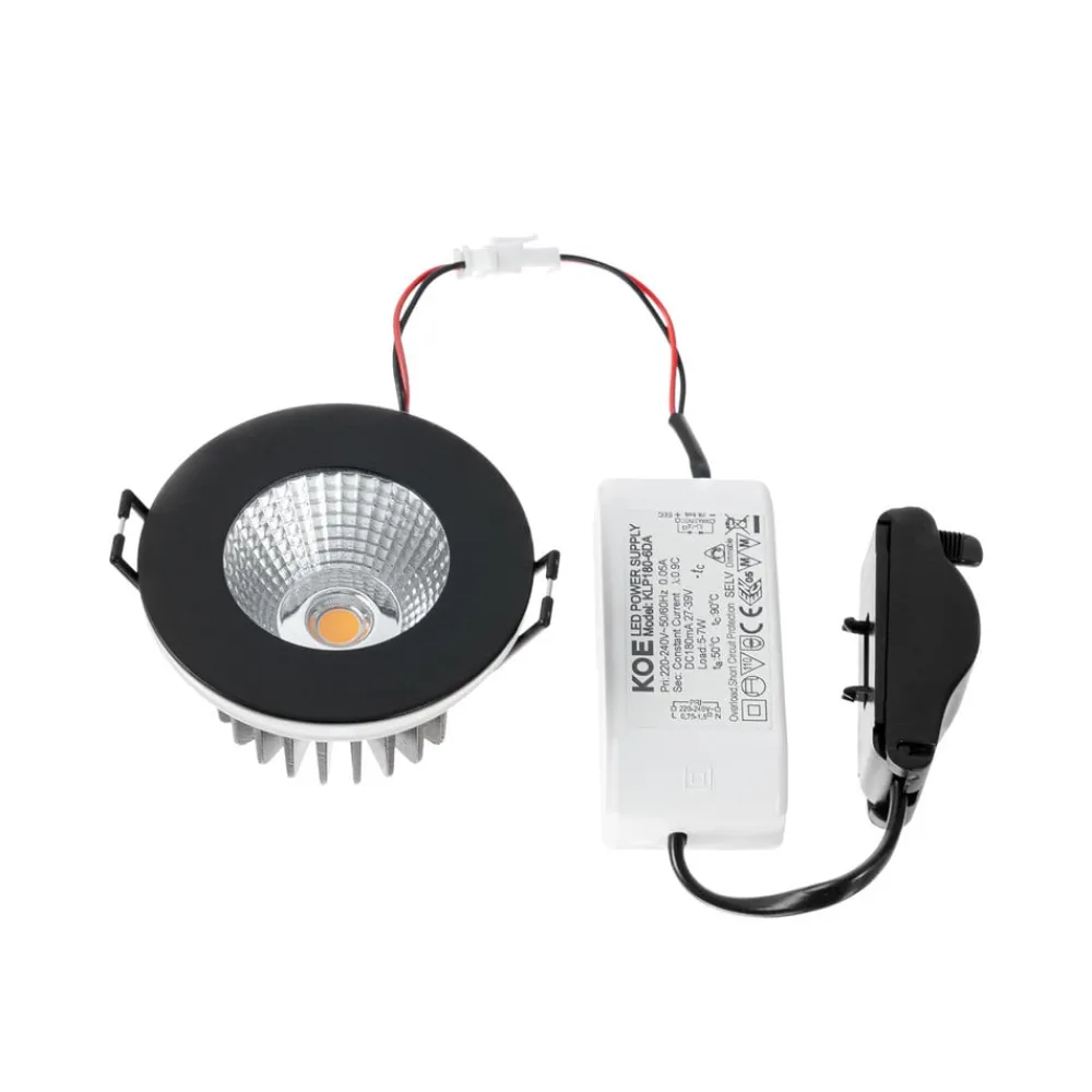 Arcchio Arbejdsrum/Kontor > LED-downlight Lirin, sort, 2.700K