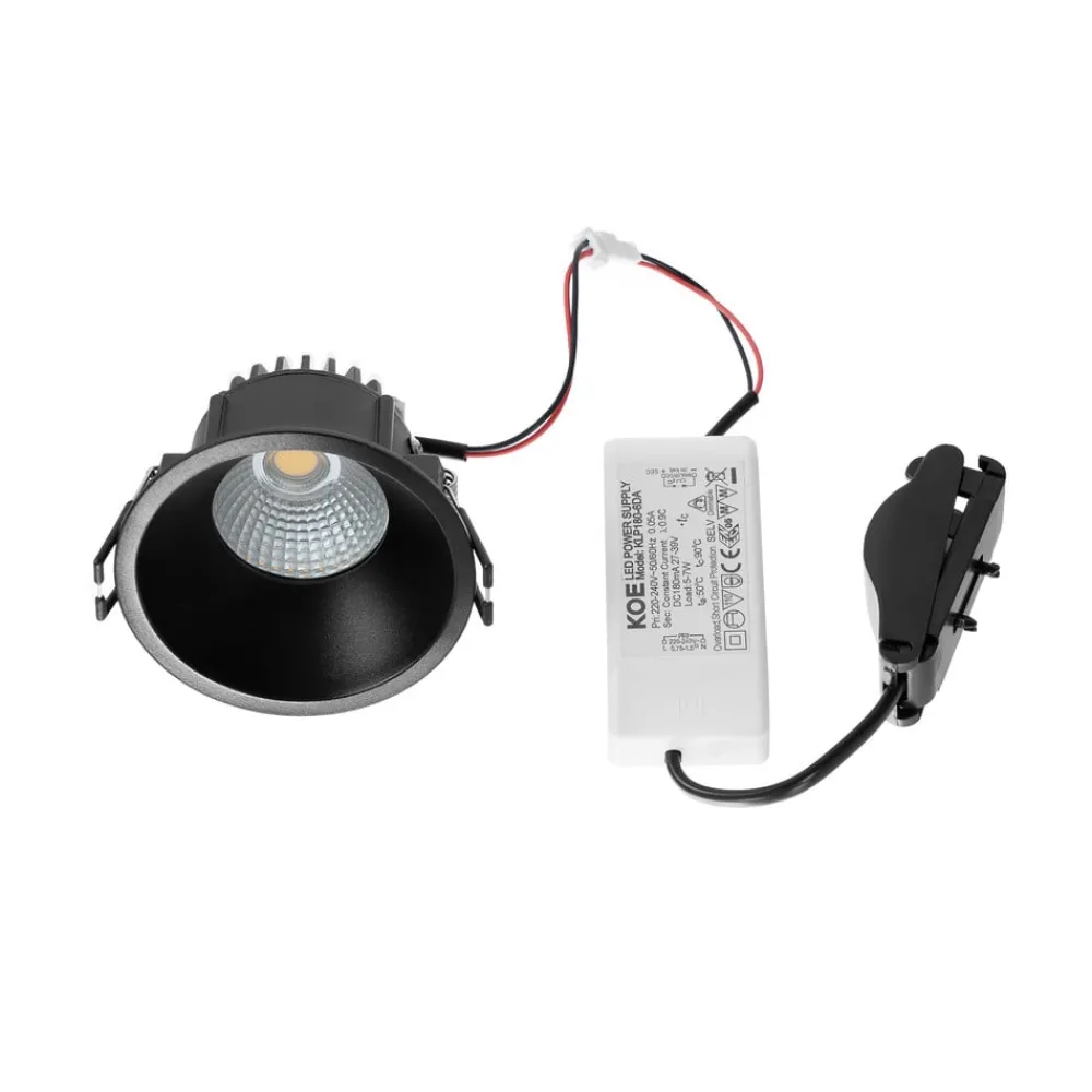 Arcchio Arbejdsrum/Kontor|Indbygningsspots > LED-downlight Niria, sort, 3.000K
