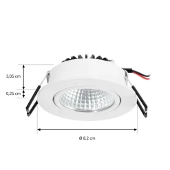 Arcchio Indbygningsspots > LED-downlight Zarik, hvid, 3.000K