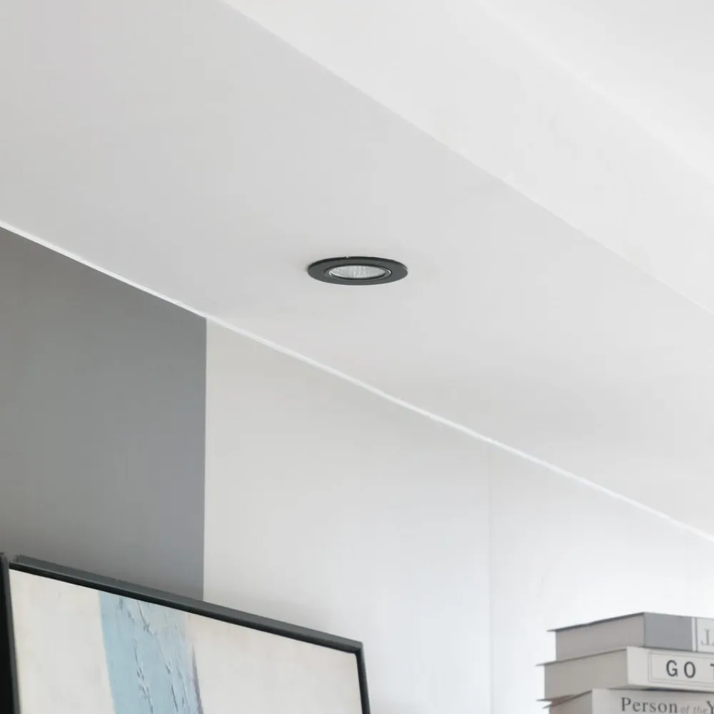 Arbejdsrum/Kontor|Indbygningsspots ^ Arcchio LED-downlight Zarik, sort, 4.000K