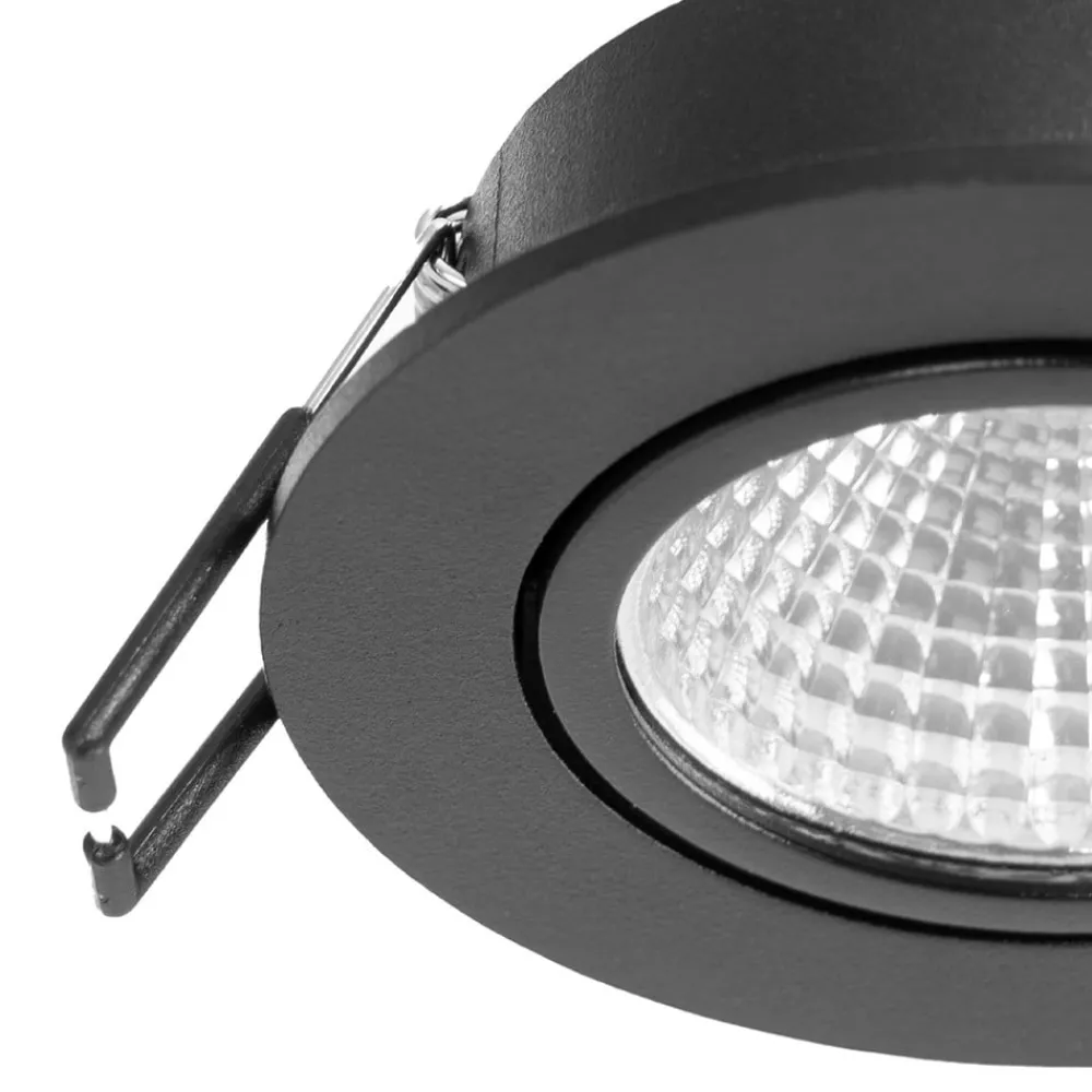 Arbejdsrum/Kontor|Indbygningsspots ^ Arcchio LED-downlight Zarik, sort, 4.000K