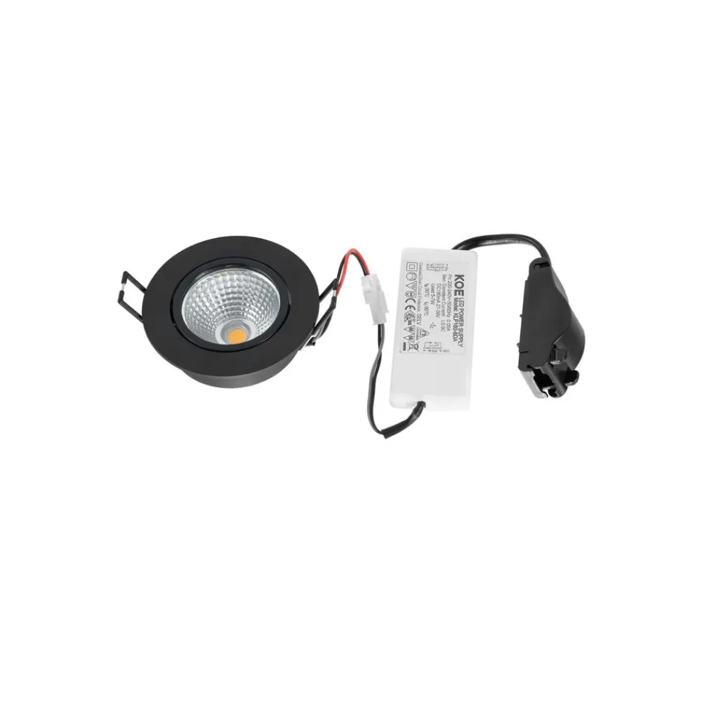 Arcchio Indbygningsspots > LED-downlight Zarik sort, 3.000K