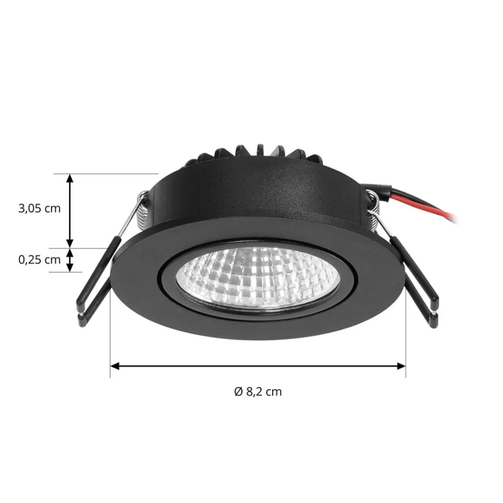 Arcchio Indbygningsspots > LED-downlight Zarik sort, 3.000K