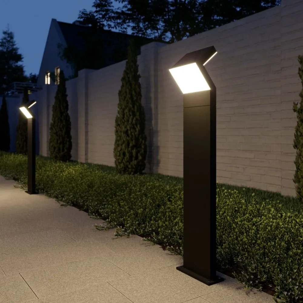 Gadebelysning ^ Arcchio LED-gadelampe Havin, antracit, metal, 100 cm