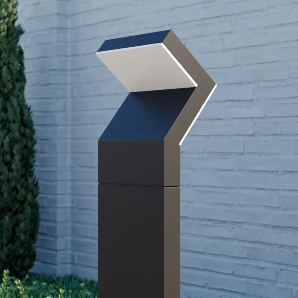 Gadebelysning ^ Arcchio LED-gadelampe Havin, antracit, metal, 100 cm