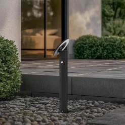 Gadebelysning ^ Arcchio LED-gadelampe Tovio, antracit,, Ø 24cm, sensor