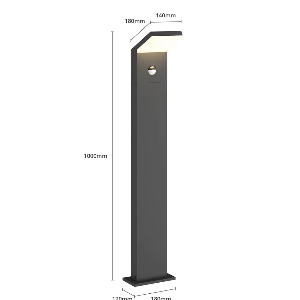 Arcchio Gadebelysning Med Sensor|Terrassebelysning > LED-gadelampe Yolena, sensor, 100 cm, antracit