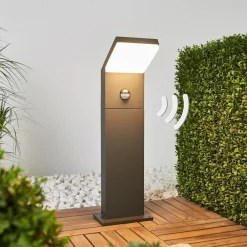 Arcchio Gadebelysning Med Sensor|Terrassebelysning > LED-gadelampe Yolena, sensor, 60 cm, antracit