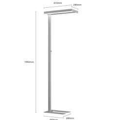 Gulvlamper ^ Arcchio LED-gulvlampe Logan Basic, sæt med 2, sølv, 6000 lm