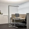 Arcchio Gulvlamper > LED-gulvlampe til kontor Jolinda, sølv, CCT, sensor,