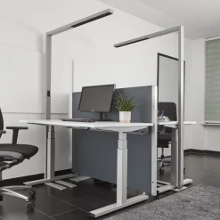 Arcchio Gulvlamper > LED-gulvlampe til kontor Jolinda, sølv, CCT, sensor,