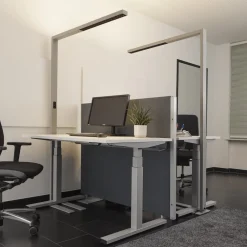 Arcchio Gulvlamper > LED-gulvlampe til kontor Jolinda, sølv, CCT, sensor,