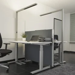 Arcchio Gulvlamper > LED-gulvlampe til kontor Jolinda, sæt med 2, sølv, 4.000 K