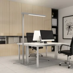 Gulvlamper ^ Arcchio LED-gulvlampe til kontor Susi, sølv, sensor, touchdæmper