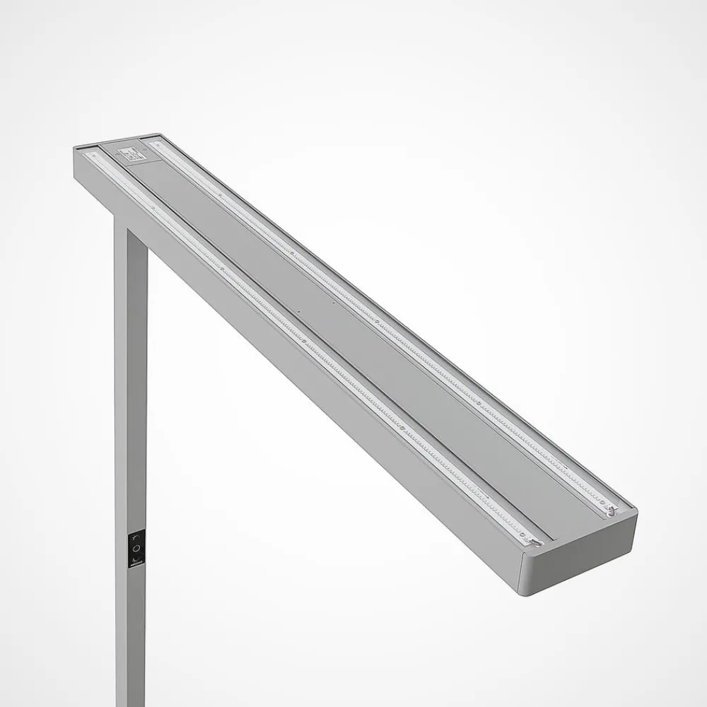 Gulvlamper ^ Arcchio LED-gulvlampe til kontor Susi, sølv, sensor, touchdæmper