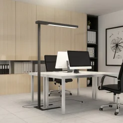 Arcchio Gulvlamper > LED-gulvlampe til kontor Susi, sæt med 2, sort, sensor