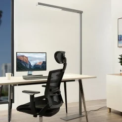 Arcchio Arbejdsrum/Kontor|Gulvlamper > LED-gulvlampe til kontor Tamilo, sølv, metal, 194 cm