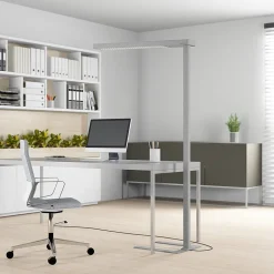 Arbejdsrum/Kontor|Gulvlamper ^ Arcchio LED-gulvlampe til kontor Susi, sølv, sensor, dæmper, CCT