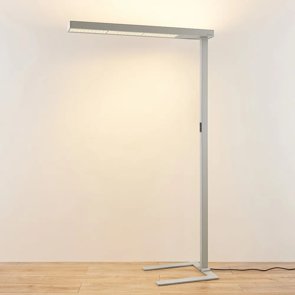 Arbejdsrum/Kontor|Gulvlamper ^ Arcchio LED-gulvlampe til kontor Susi, sølv, sensor, dæmper, CCT