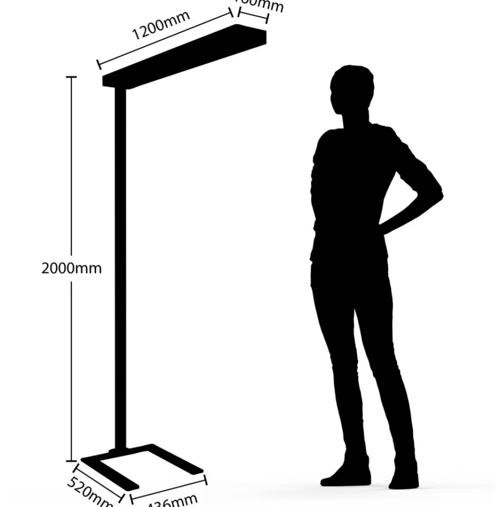 Arbejdsrum/Kontor|Gulvlamper ^ Arcchio LED-gulvlampe til kontor Susi, sølv, sensor, dæmper, CCT