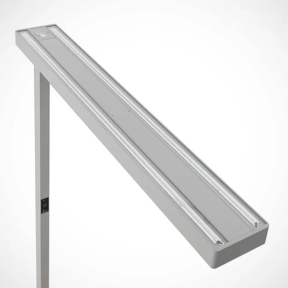 Arbejdsrum/Kontor|Gulvlamper ^ Arcchio LED-gulvlampe til kontor Susi, sølv, sensor, dæmper, CCT