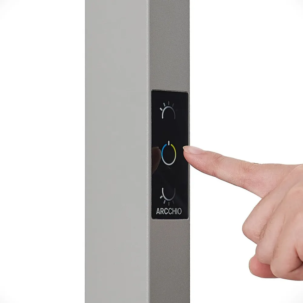 Arbejdsrum/Kontor|Gulvlamper ^ Arcchio LED-gulvlampe til kontor Susi, sølv, sensor, dæmper, CCT