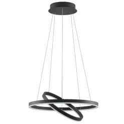 Pendellamper|Pendellamper ^ Arcchio LED-hængelampe Albiona, sort, 2 ringe, Ø 60 cm
