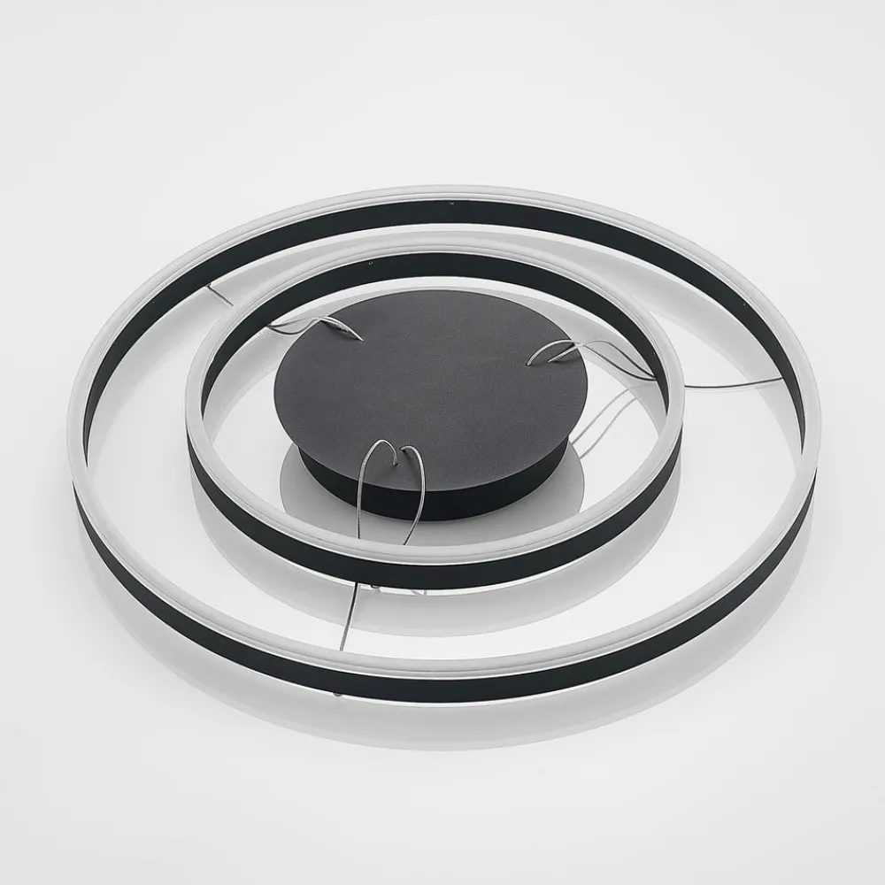 Pendellamper|Pendellamper ^ Arcchio LED-hængelampe Albiona, sort, 2 ringe, Ø 60 cm