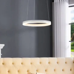 Arcchio Pendellamper|Pendellamper > LED-hængelampe Albiona, hvid, 1 ring, Ø 40 cm
