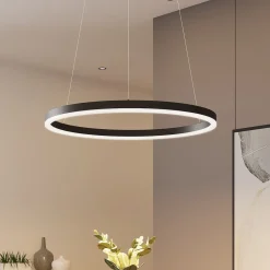 Arcchio Pendellamper|Pendellamper > LED-hængelampe Albiona, sort, 1 ring, Ø 60 cm