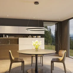 Pendellamper|Pendellamper ^ Arcchio LED-hængelampe Albiona, sort, 1 ring, Ø 80 cm