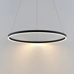 Pendellamper|Pendellamper ^ Arcchio LED-hængelampe Albiona, sort, 1 ring, Ø 80 cm
