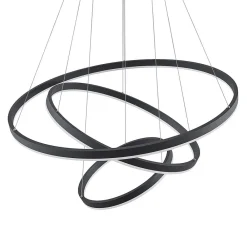 Arcchio Pendellamper|Pendellamper > LED-hængelampe Albiona, sort, 3 ringe, Ø 80 cm