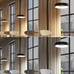 Arcchio Pendellamper > LED-hængelampe Aleksi, Ø 45 cm, sort, metal, CCT