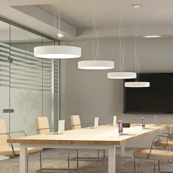 Pendellamper ^ Arcchio LED-hængelampe Noabelle, Ø 60 cm, hvid, metal
