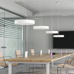 Pendellamper ^ Arcchio LED-hængelampe Noabelle, Ø 60 cm, hvid, metal