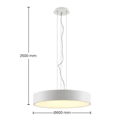 Pendellamper ^ Arcchio LED-hængelampe Noabelle, Ø 60 cm, hvid, metal