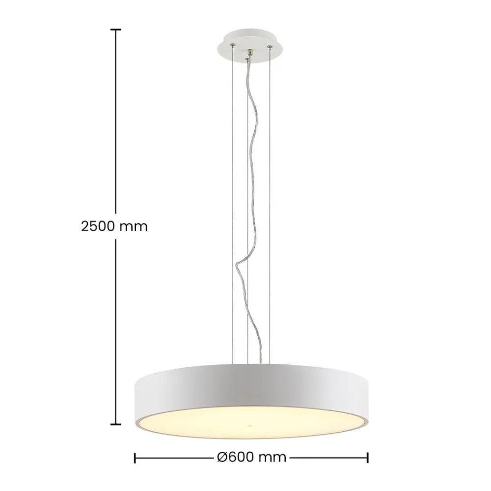 Pendellamper ^ Arcchio LED-hængelampe Noabelle, Ø 60 cm, hvid, metal