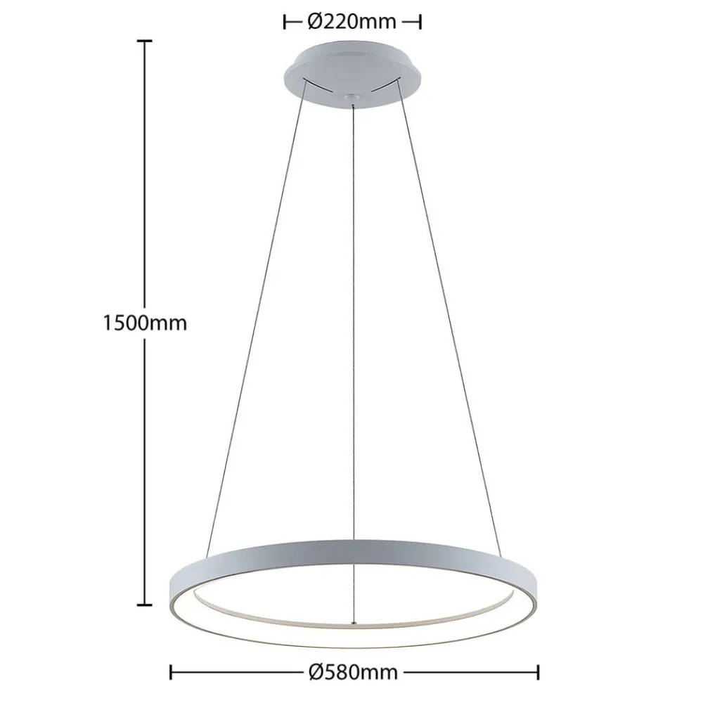 Arcchio Pendellamper|Pendellamper > LED-hængelampe Vivy, Ø 58 cm, hvid, metal