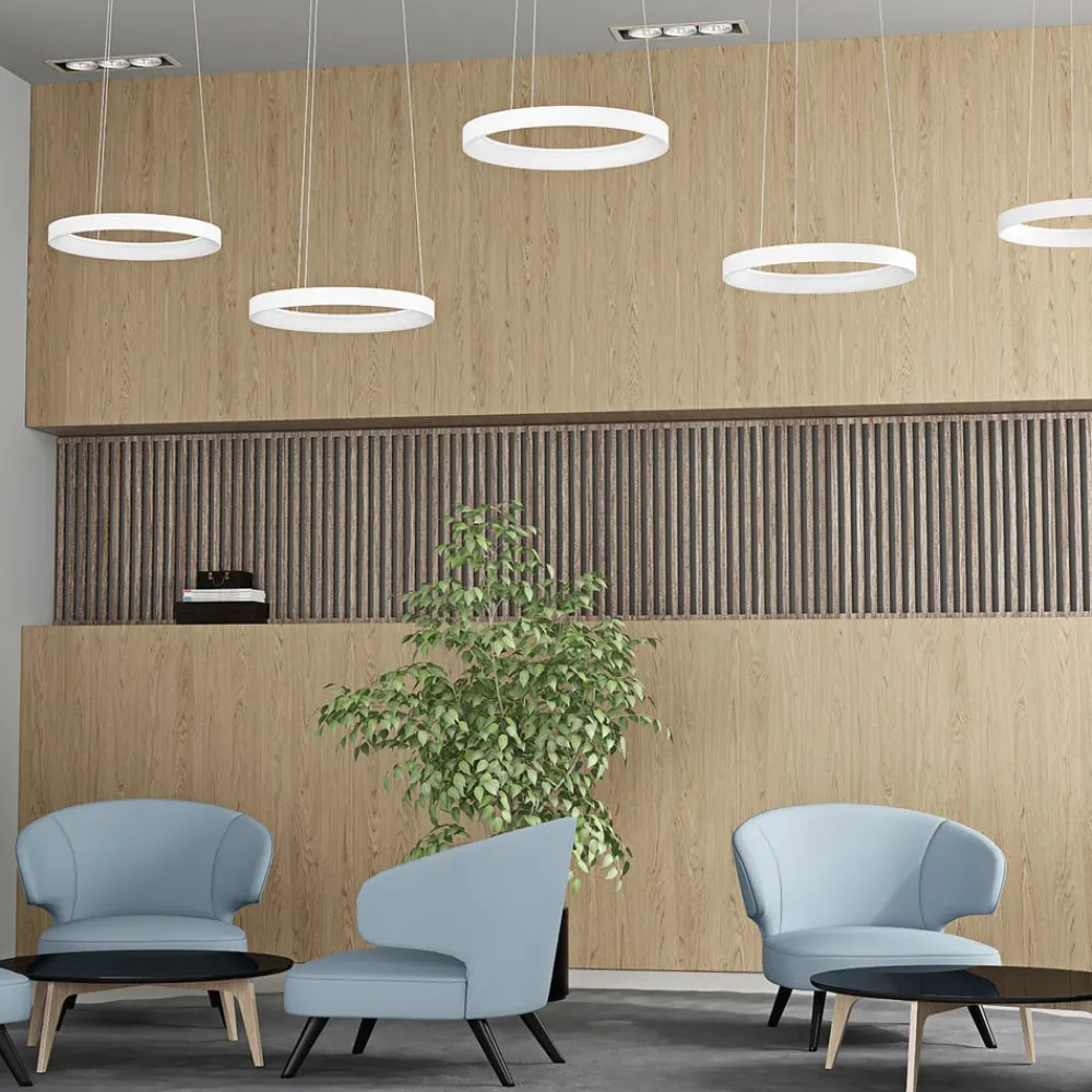 Arcchio Pendellamper|Pendellamper > LED-hængelampe Vivy, Ø 38 cm, hvid, metal