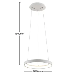 Arcchio Pendellamper|Pendellamper > LED-hængelampe Vivy, Ø 38 cm, hvid, metal