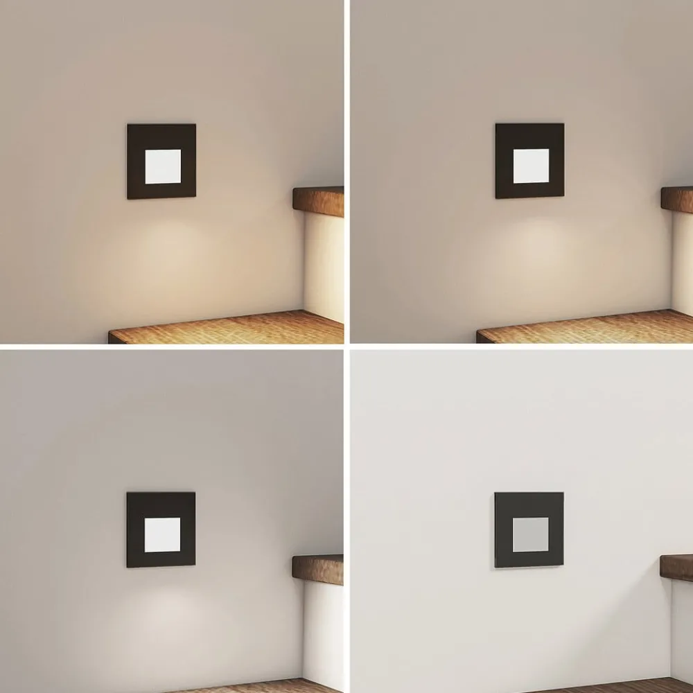 Arcchio Væglamper|Indbygningsspots > LED-indbygningslampe Vexi, 7,8 cm x 7,8 cm, sort, CCT