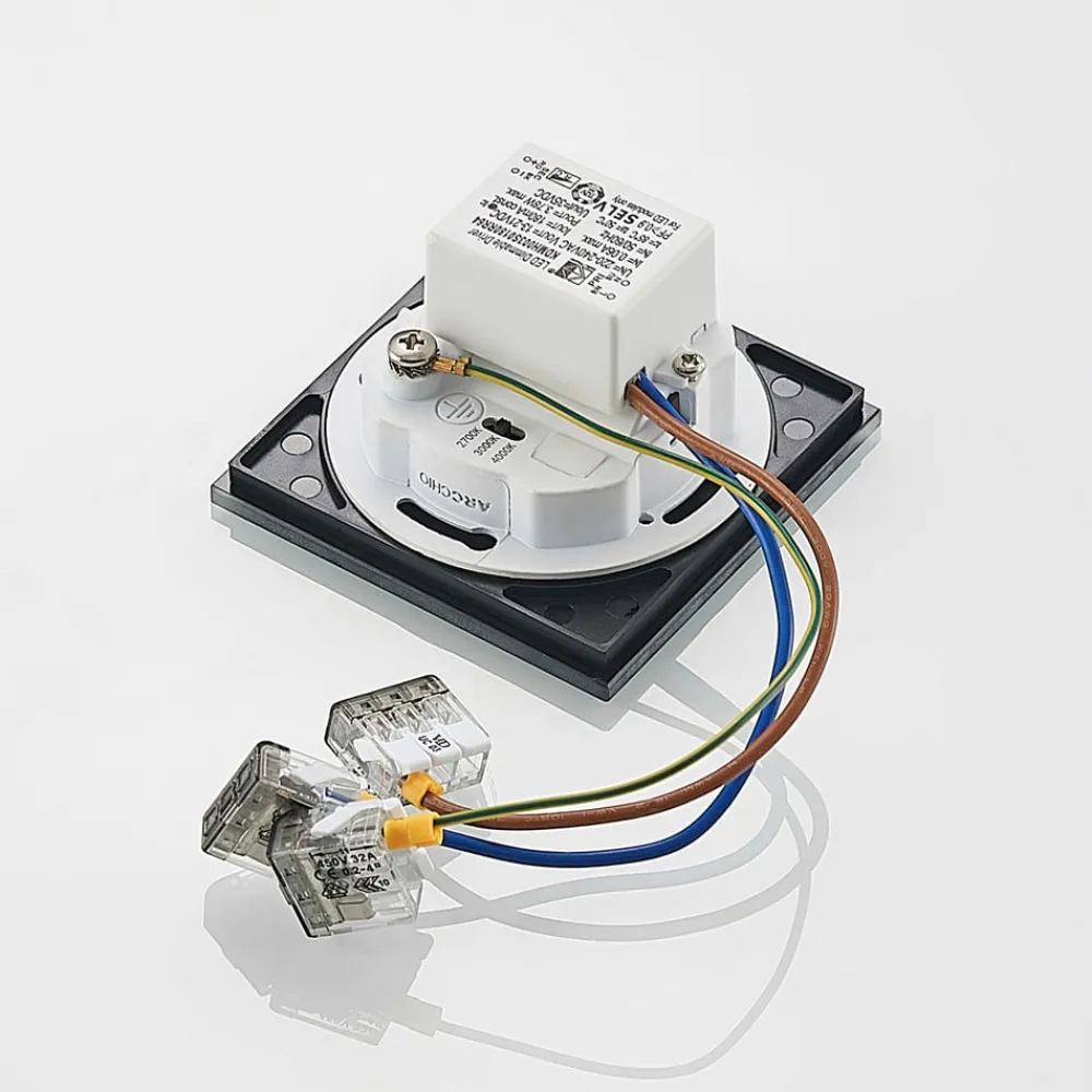 Arcchio Væglamper|Indbygningsspots > LED-indbygningslampe Vexi, 7,8 cm x 7,8 cm, sort, CCT