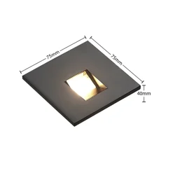 Arcchio Væglamper|Indbygningsspots > LED-indbygningslampe Vexi, 7,5 cm x 7,5 cm, sort, CCT