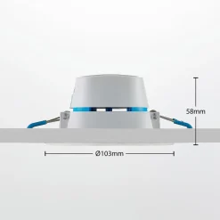 Arcchio Loftlamper|Indbygningsspots > LED-indbygningslampe Milaine, Ø 10 cm, hvid, dæmpbar