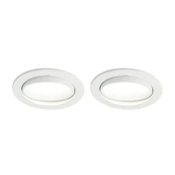 Loftlamper ^ Arcchio LED-indbygningslampe Katerin, hvid, drejelig, 2-pak