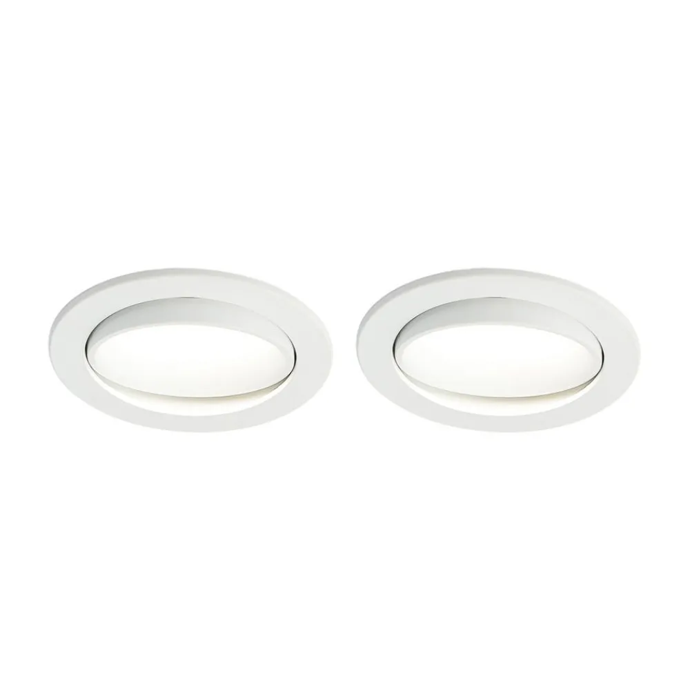 Loftlamper ^ Arcchio LED-indbygningslampe Katerin, hvid, drejelig, 2-pak