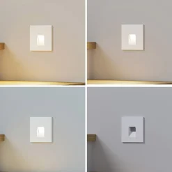 Pendellamper|Væglamper ^ Arcchio LED-indbygningslampe Vexi, 7,5 cm x 7,5 cm, hvid, CCT