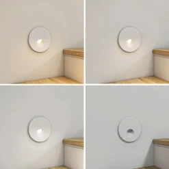 Gang|Pendellamper ^ Arcchio LED-indbygningslampe Vexi, Ø 7,5 cm, hvid, aluminium, CCT