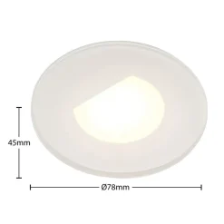 Arcchio Gang|Indbygningsspots > LED-indbygningslampe Vexi, Ø 7,8 cm, hvid, aluminium, CCT